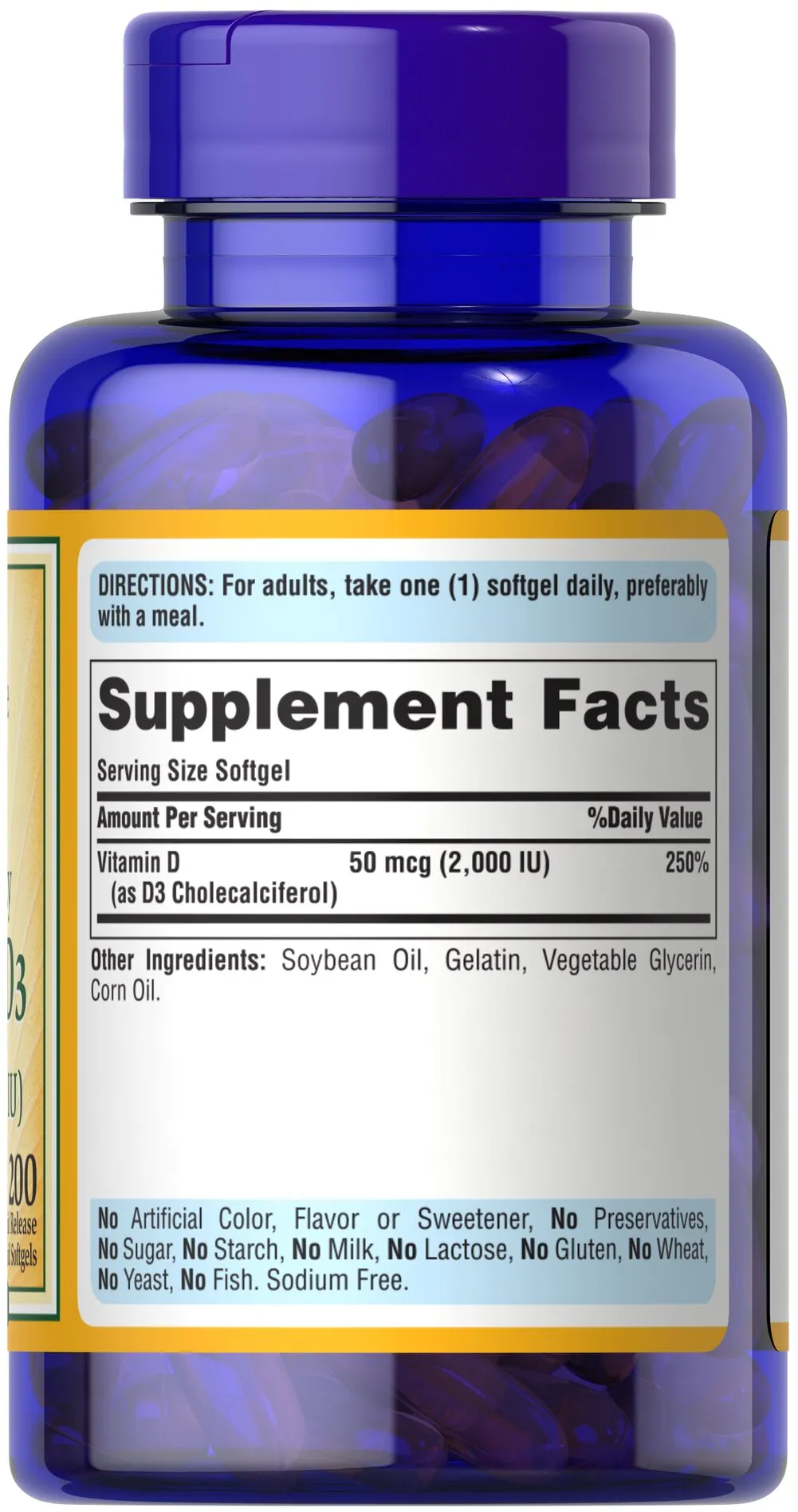 維他命D3 2000 IU（50mcg） 200 Softgels - 7