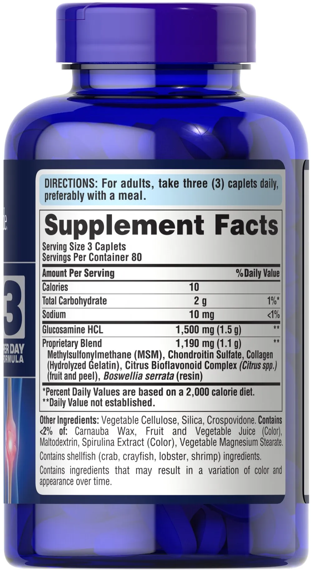 Glucosamine, Chondroitin & MSM -3 Per Day Formula - 4