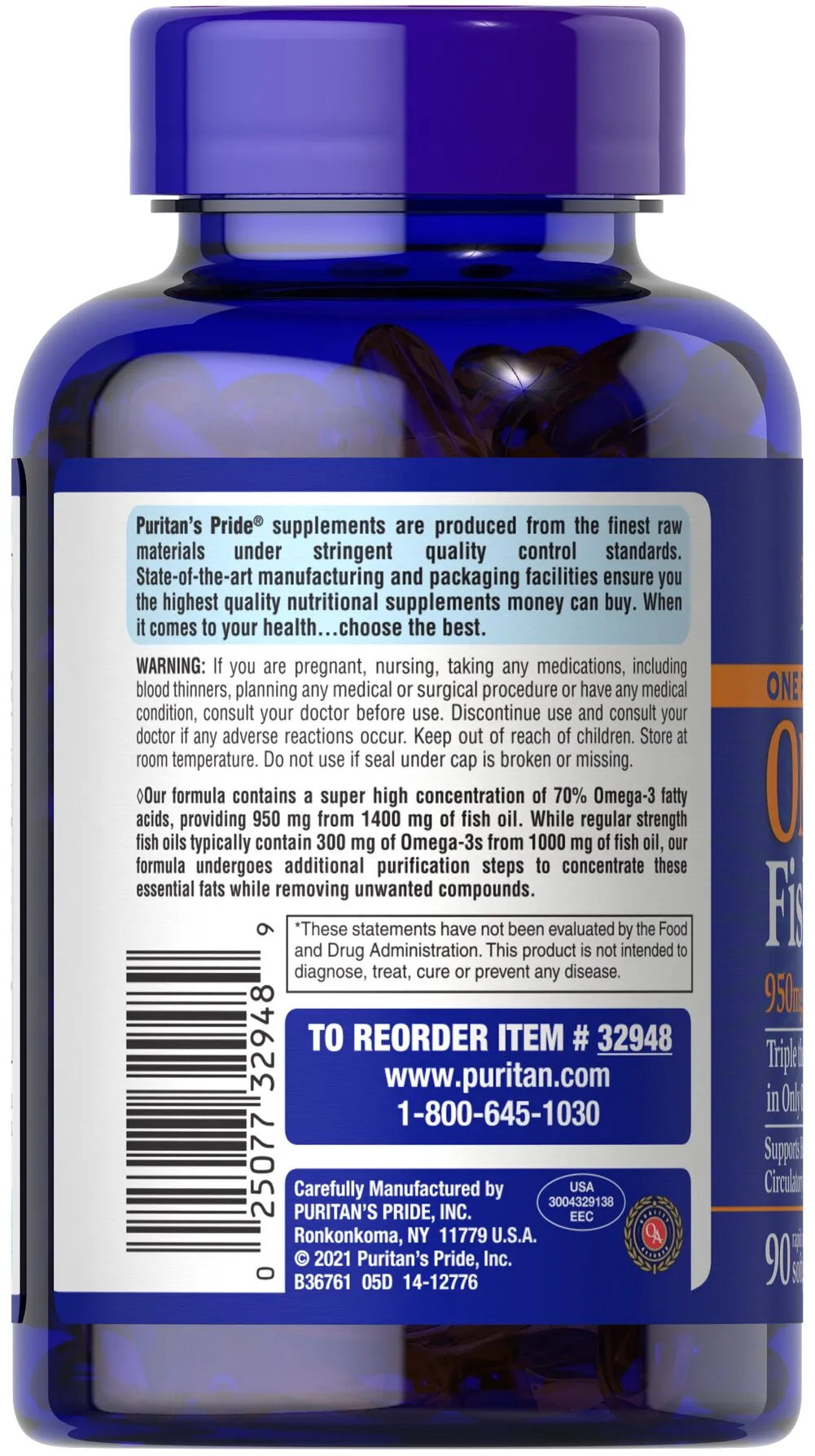 三倍強度 Omega-3 魚油 1400 毫克（950 毫克活性 Omega-3） - 4