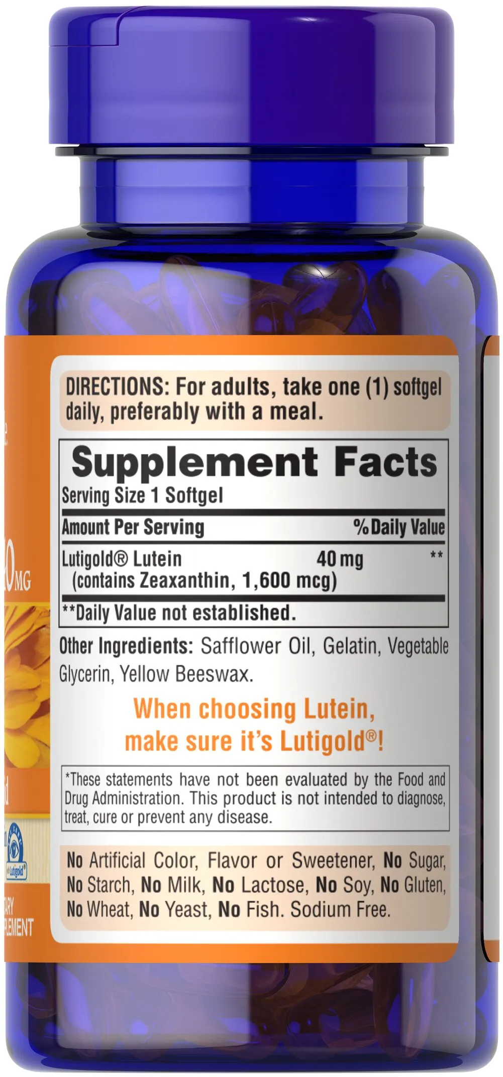 葉黃素 40 毫克含有玉米黃質 60 Softgels Free Lutein(游離型) - 6