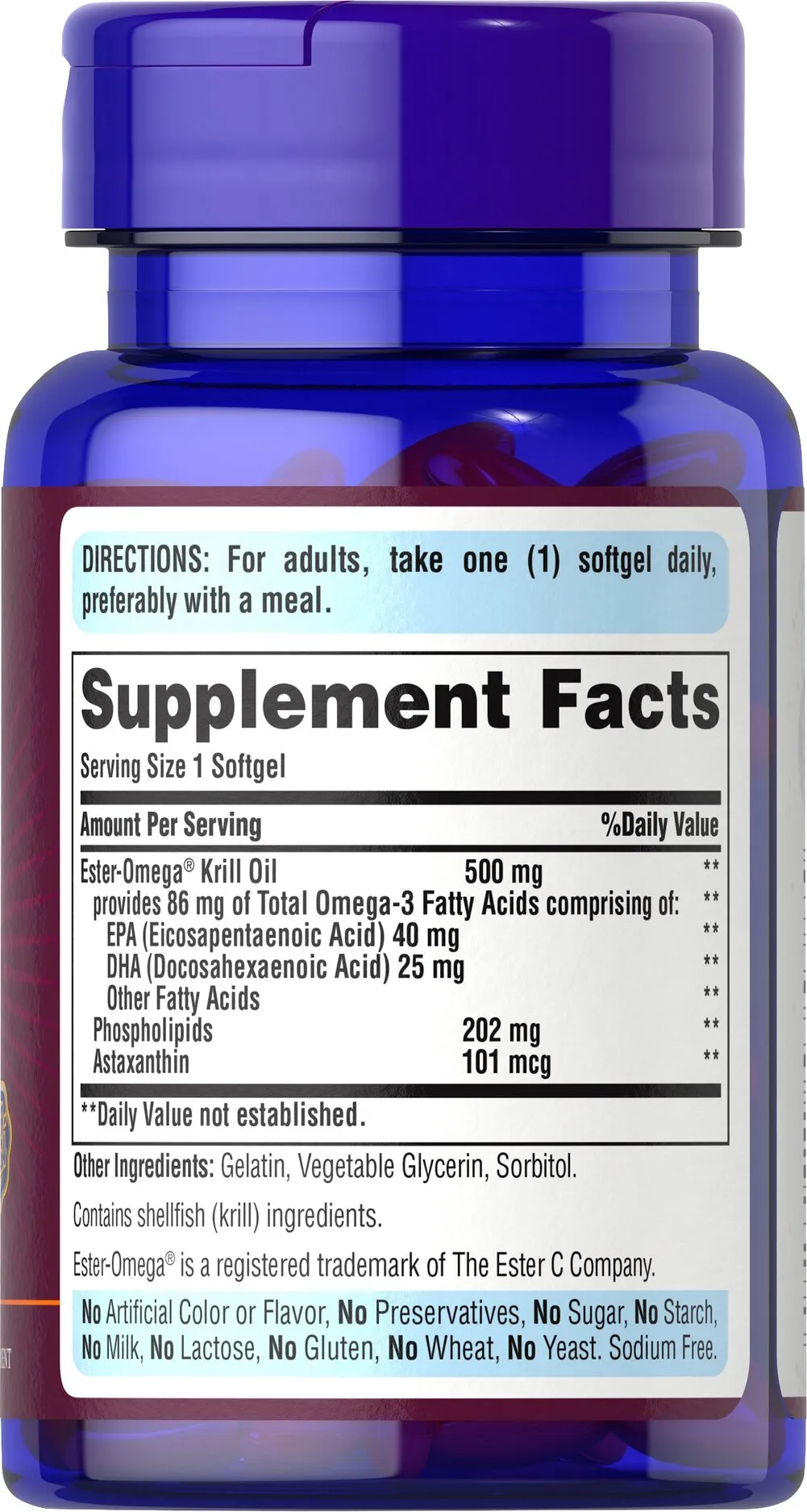 紅色磷蝦油 500 毫克 (86 毫克活性 Omega-3) - 3