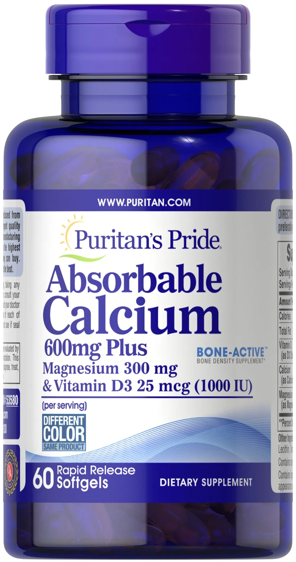 可吸收鈣600mg+鎂300mg+維生素D 1000iu - 2