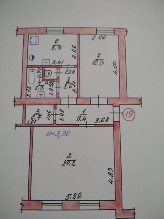 Two-room apartment in Izium