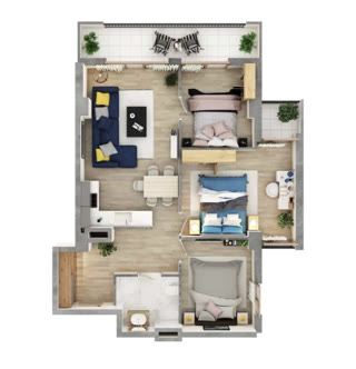 4 rooms