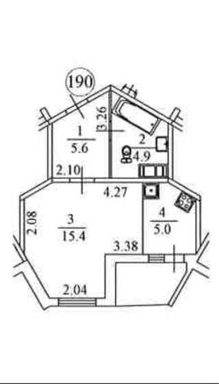 Sale of a 1-room apartment in Troieshchyna