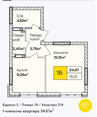 Продаж 1-кімнатної квартири в ЖК Синергія Київ