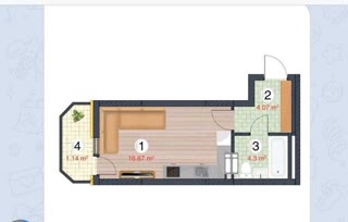 Продаж 1-кімнатної квартири в ЖК Orange City вид на Дніпро
