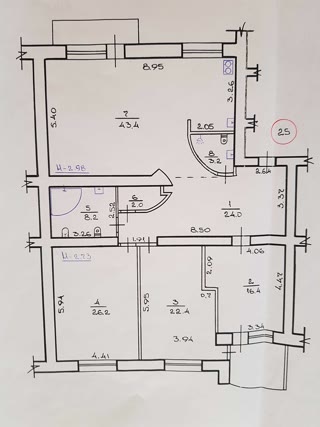 For Sale 4-room Apartment Center