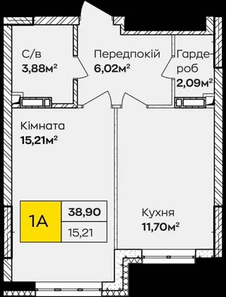Продаж 1-кімнатної квартири в ЖК Синергія Київ