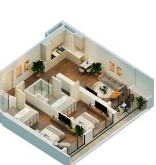 3 rooms