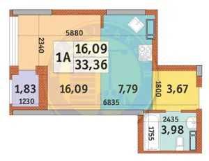 Продаж 1-кімнатної квартири на Позняках в ЖК Урловський-1 біля ТРЦ River Mall