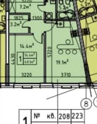 Продаж 1к квартири ЖК Greenville Park мікрорайон Кудрявець