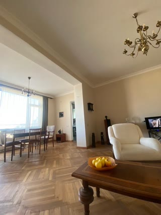For sale is a 3-room apartment in the center of Saburtalo with a panoramic view of Tbilisi