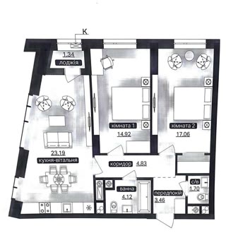 Sale of a spacious 2-room apartment in the residential complex 'Metropolis' — create your dream design!