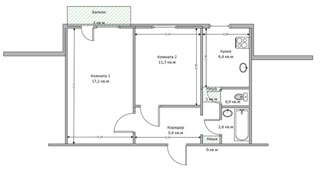 For sale 2-room apartment in Lozova 48 sq m