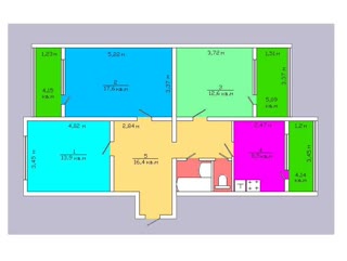 Sale of a 3-room apartment near Kharkivska metro