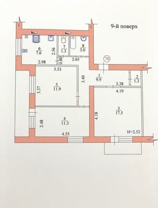For Sale 3-Room Apartment with Individual Heating