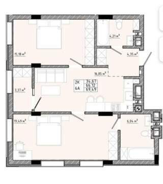 Sale of a 2-room apartment in the Residential Complex 'Sportivna' by Halzhytlobud