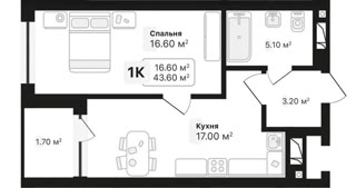 Sale of a 1-room apartment in the Auroom Air residential complex (assignment)