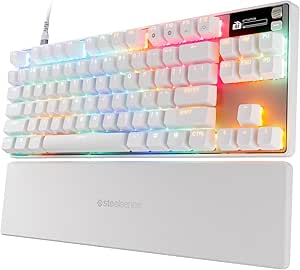 SteelSeries Apex Pro TKL Gen 3 Blanco - Teclado Mecanico Gaming - HyperMagnetic Interruptores OmniPo