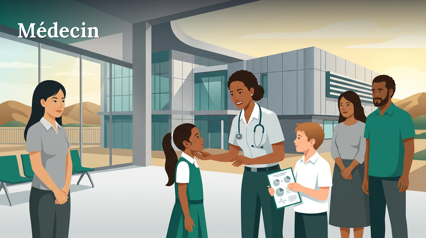 Illustration du poste : Médecin au centre médico-scolaire