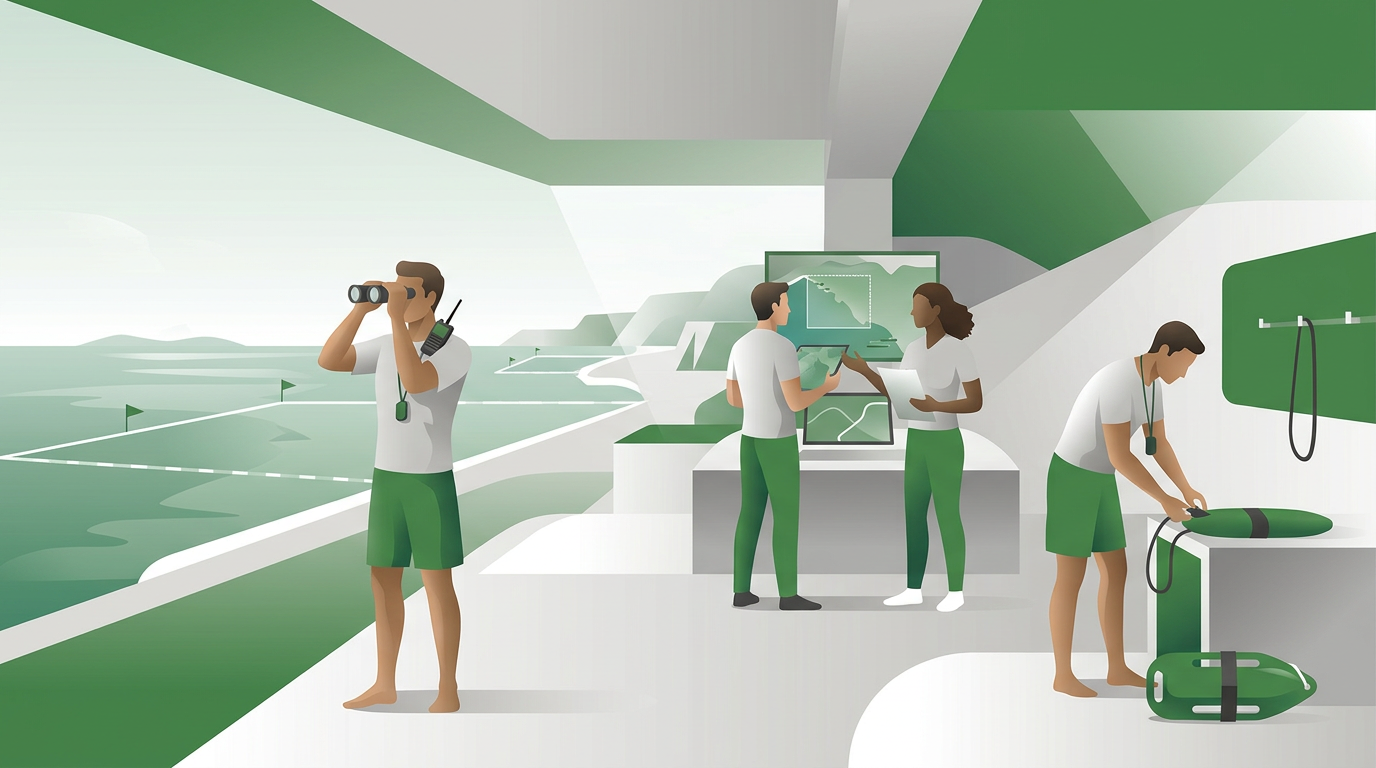 Illustration du poste : 4 nageurs sauveteurs