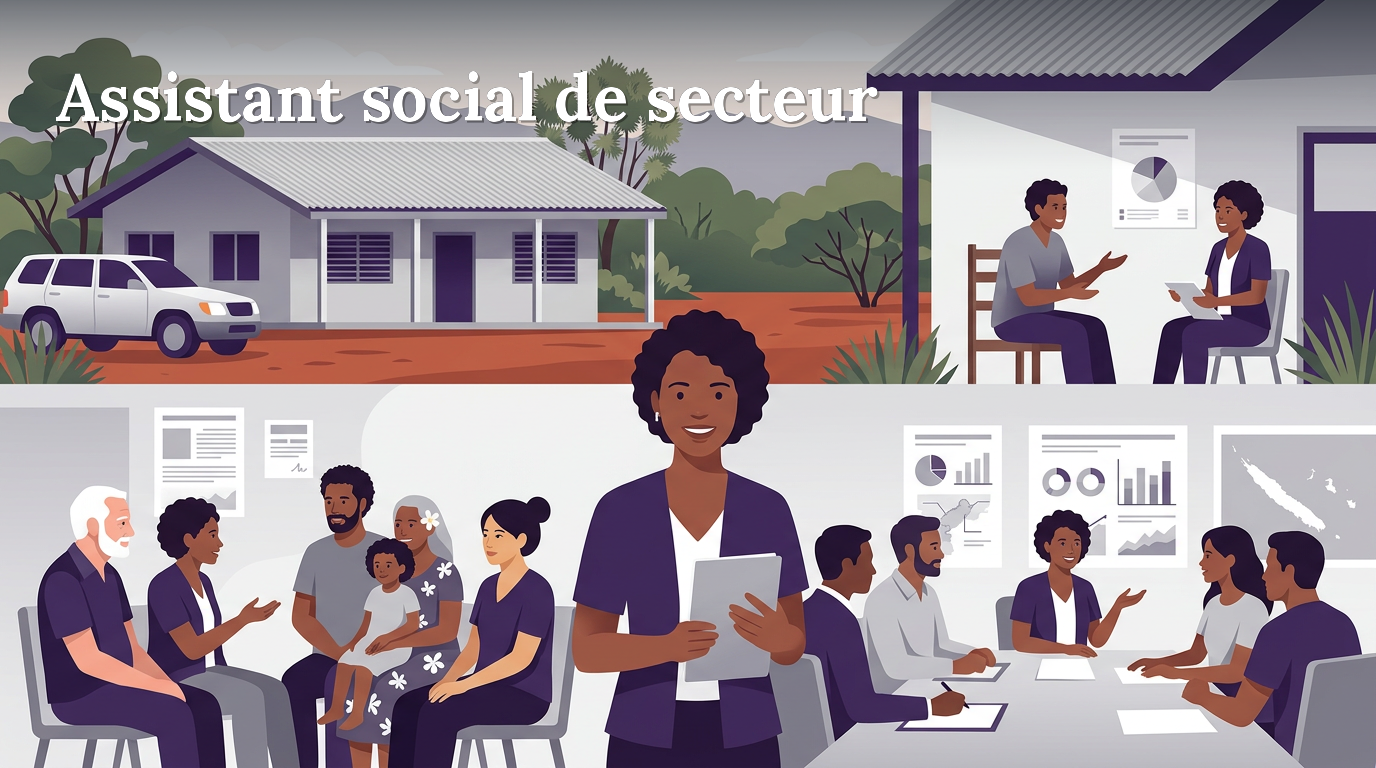 Illustration du poste : Assistant(e) social(e) de secteur Pouembout-Poya