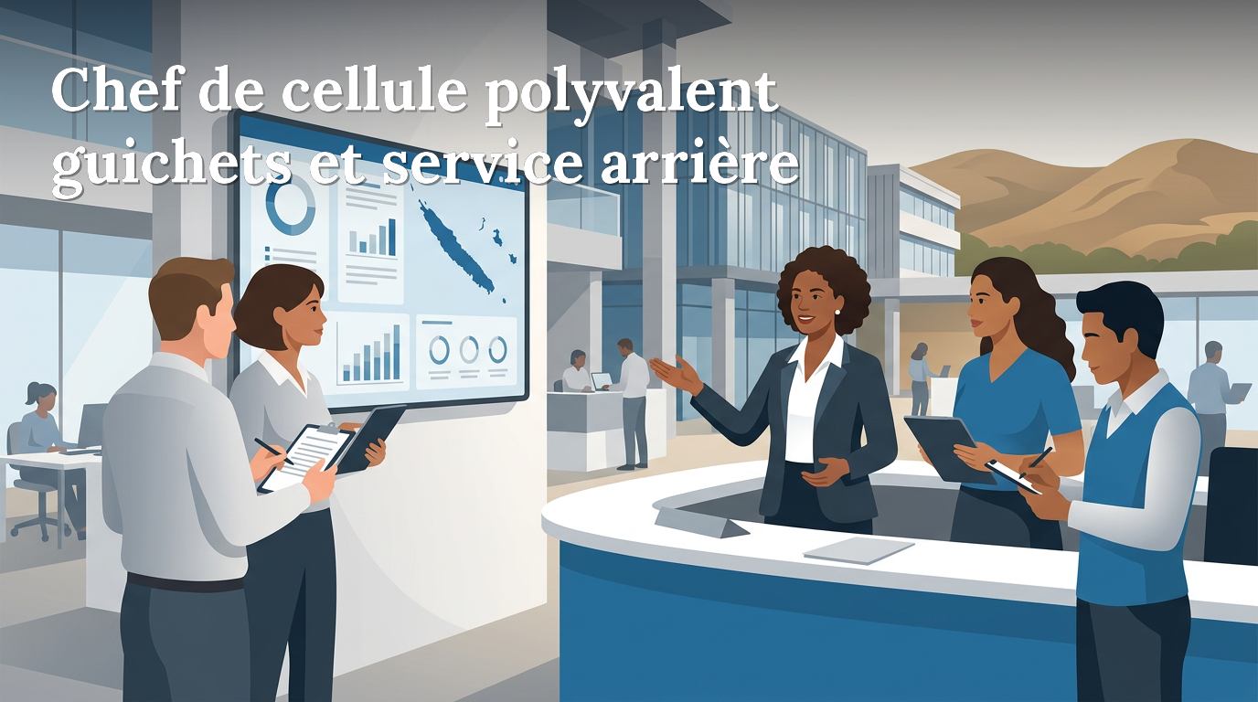 Illustration du poste : Chef de cellule polyvalent guichets et service arrière - Agence Païta