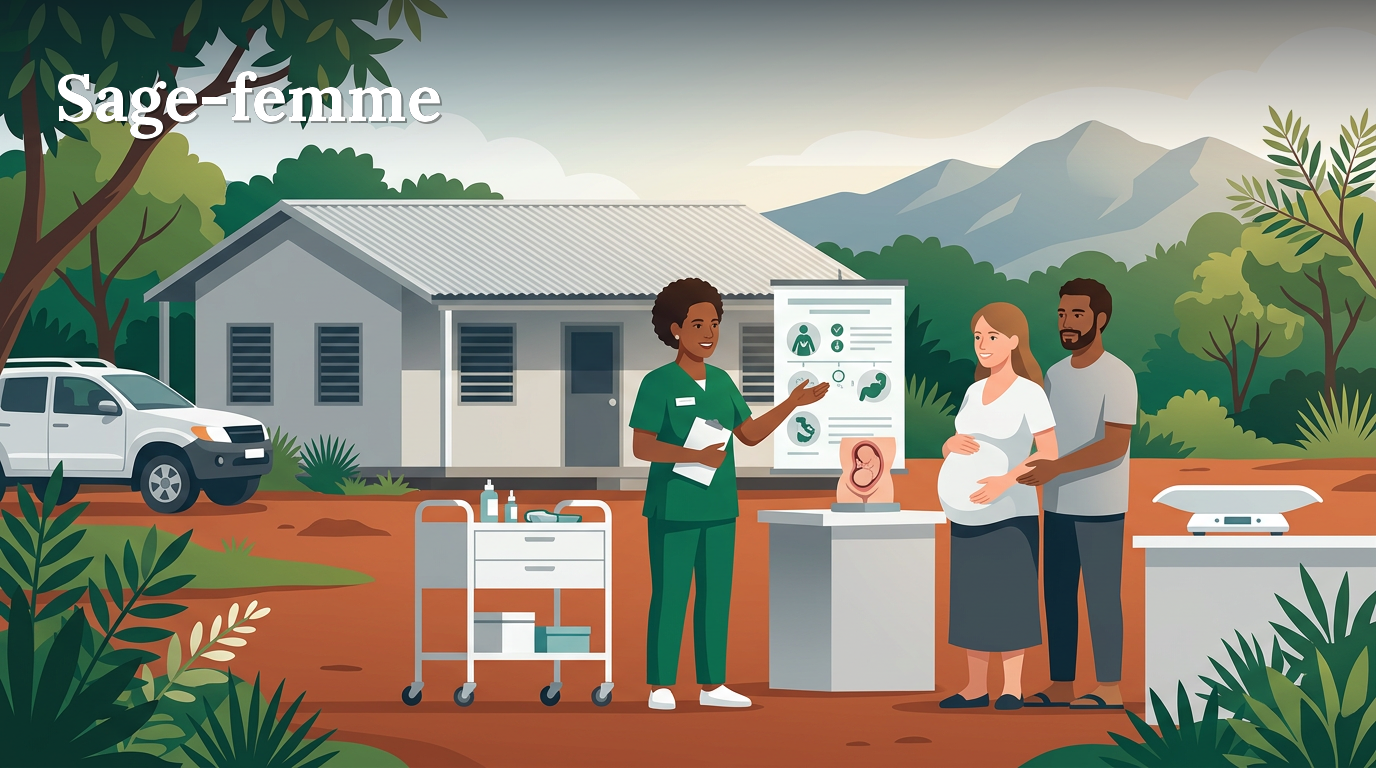 Illustration du poste : Sage-femme
