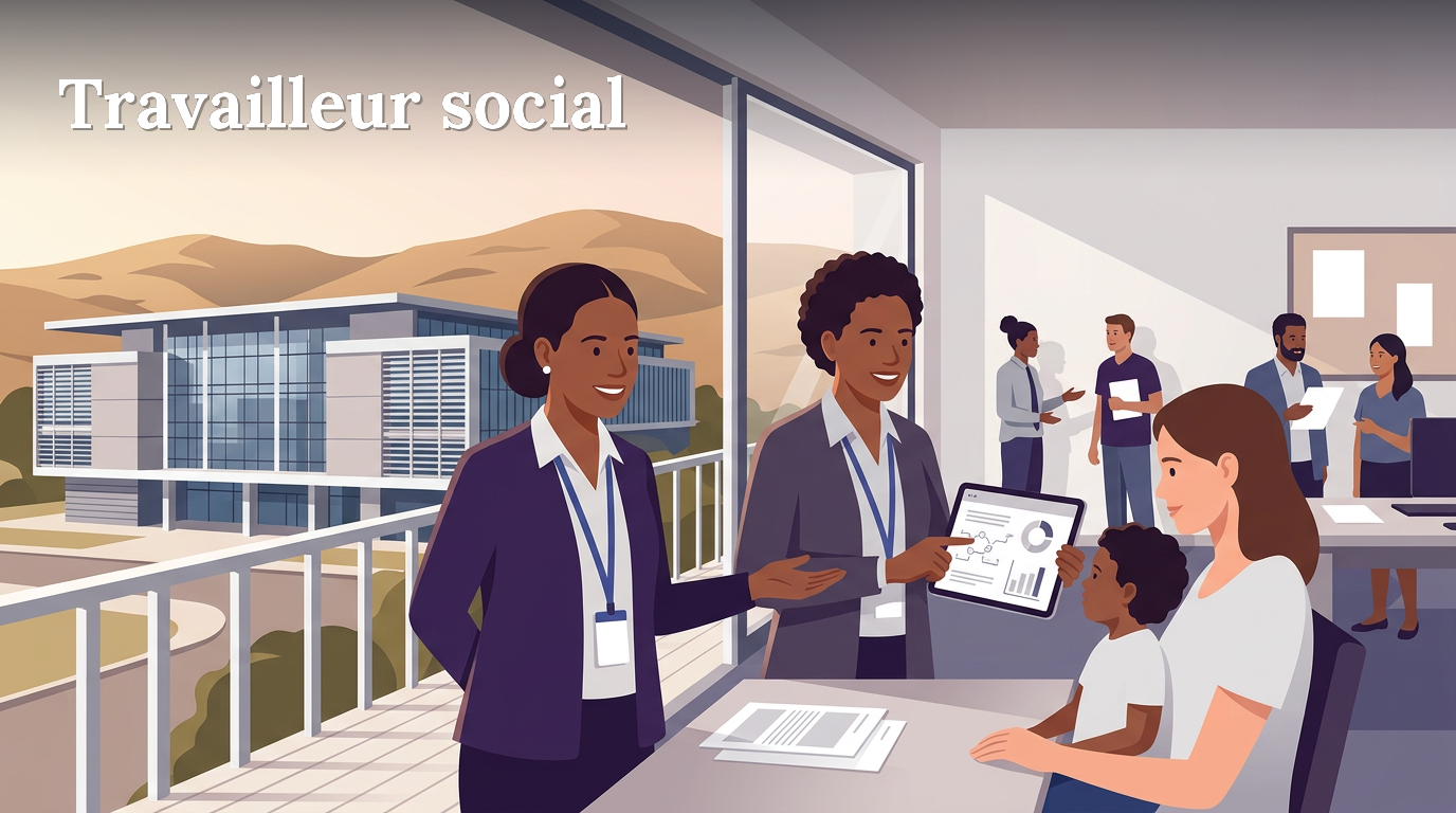 Illustration du poste : Travailleur social au service de protection de l'enfance (BAFS)