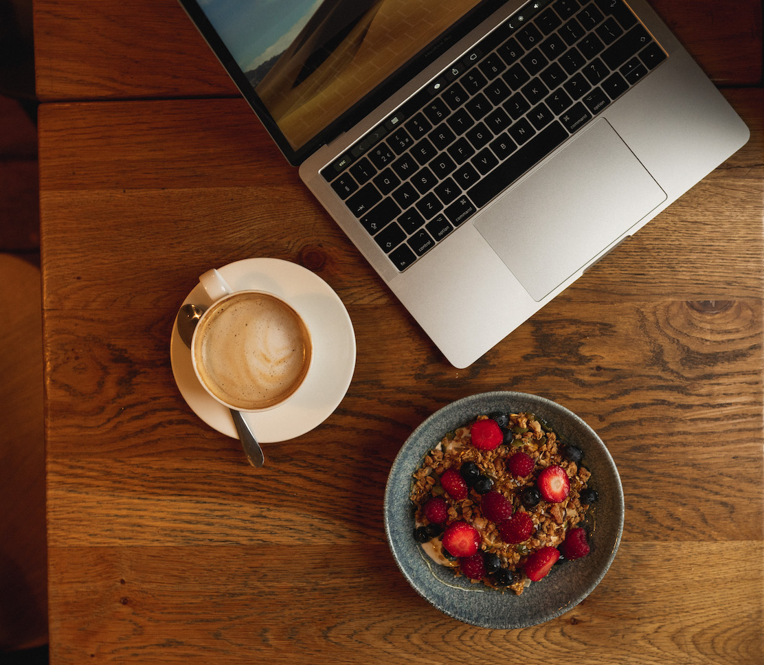 Make time to eat a balanced diet to stay healthy working Anywhere