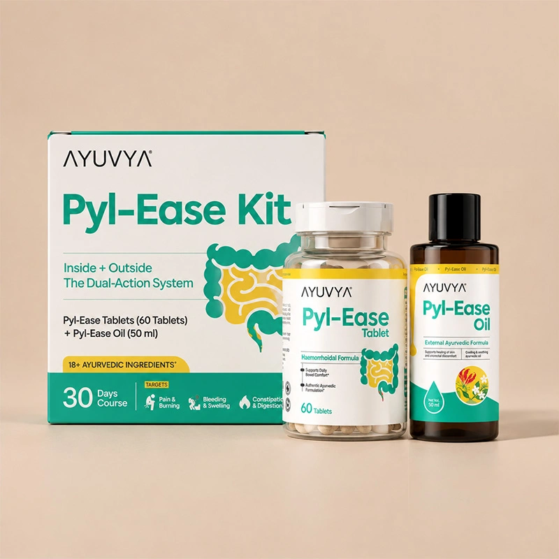 Ayuvya Pyl-Ease Kit – Science-Backed Ayurvedic Support for Grade 1 & 2 Piles