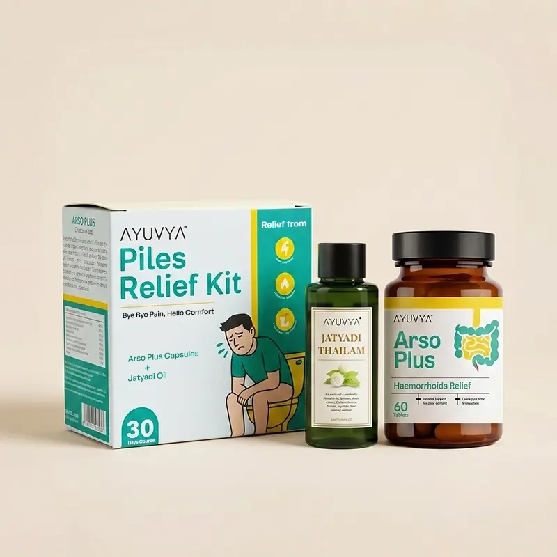 Ayuvya Piles Relief Kit | 1 Month Pack -- Manage Piles Stage 2 symptoms naturally