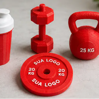 Miniaturas fitness personalizadas com logo impressas em 3D