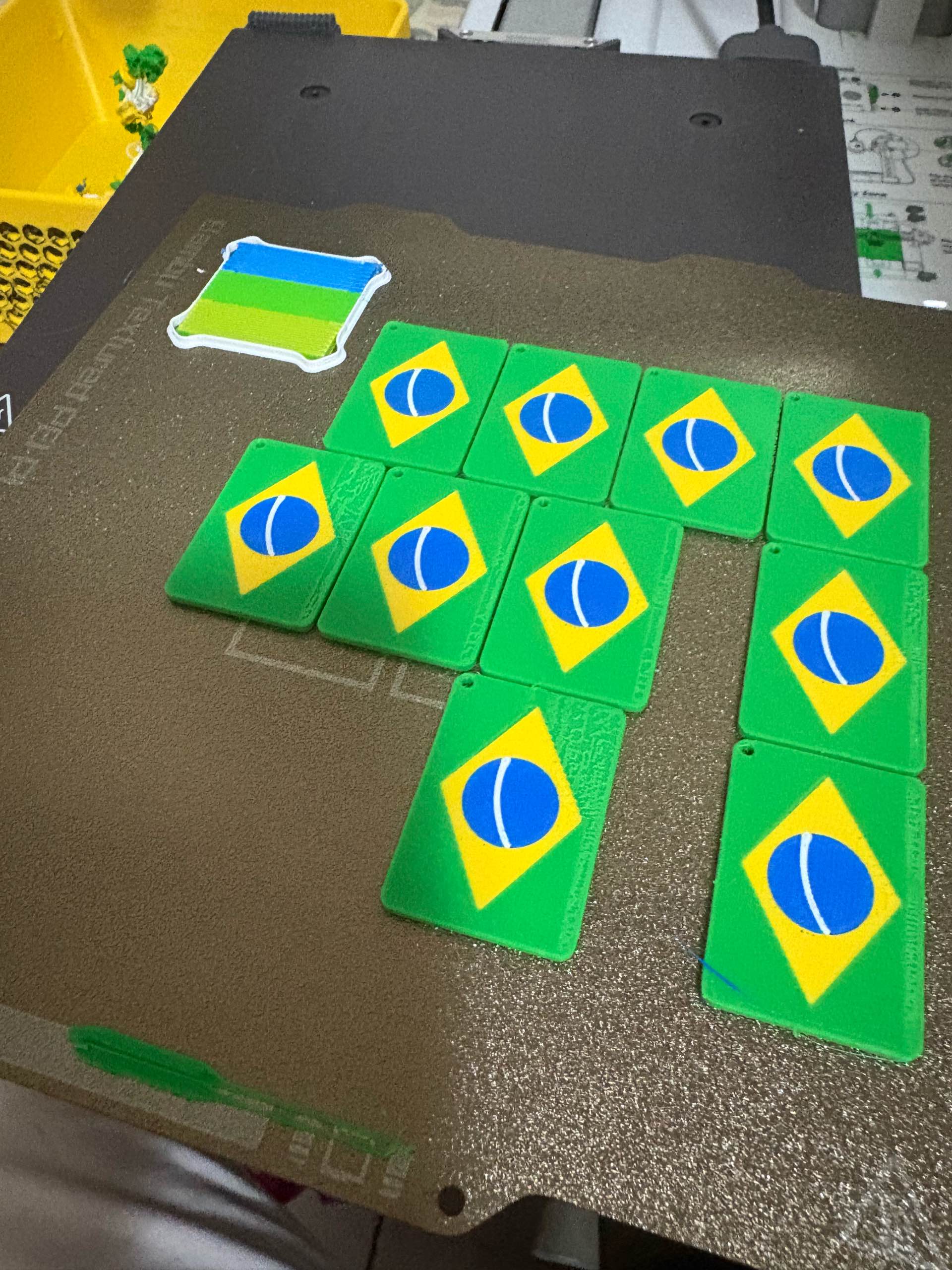 Chaveiro bandeira verde e amarelo