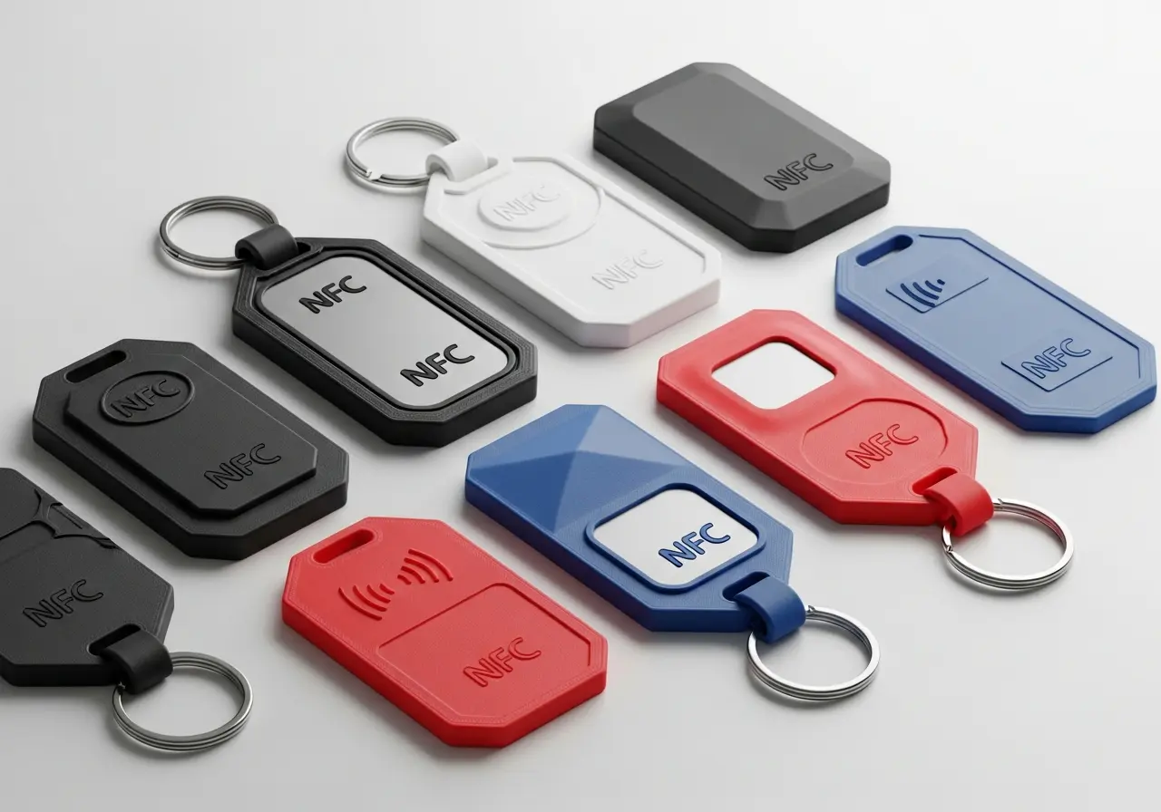Opções de cores do chaveiro NFC