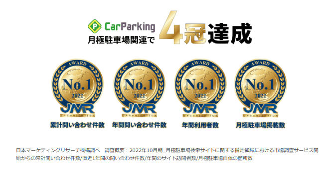 月極駐車場関連で4冠達成