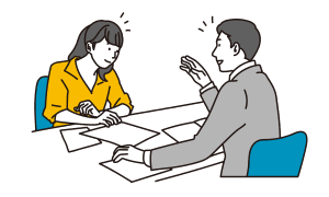 議論する男性と女性