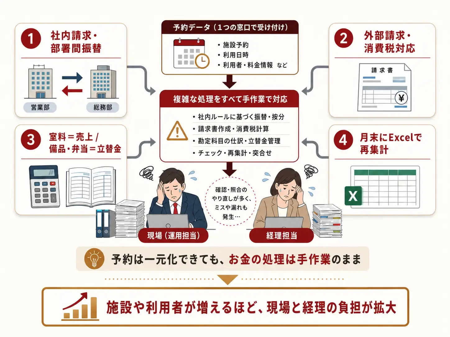 手作業での「社内の料金振替」や「複雑な経理ルール」が限界を迎える理由