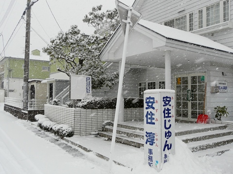 雪化粧した石巻