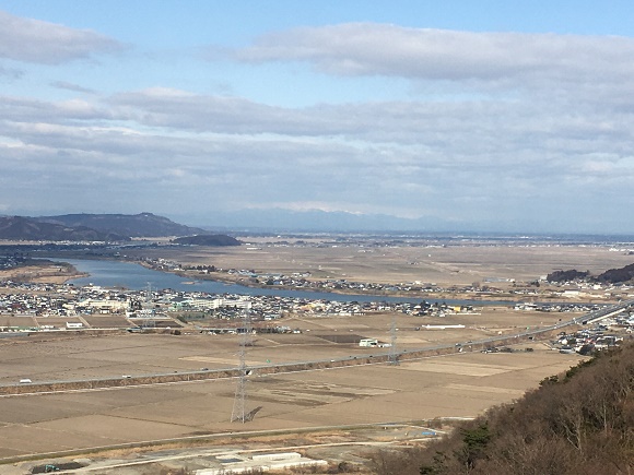 鹿又地区と田園風景。