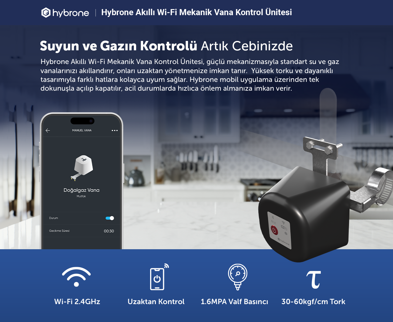 Hybrone Akıllı Wi-Fi 63A Sigorta