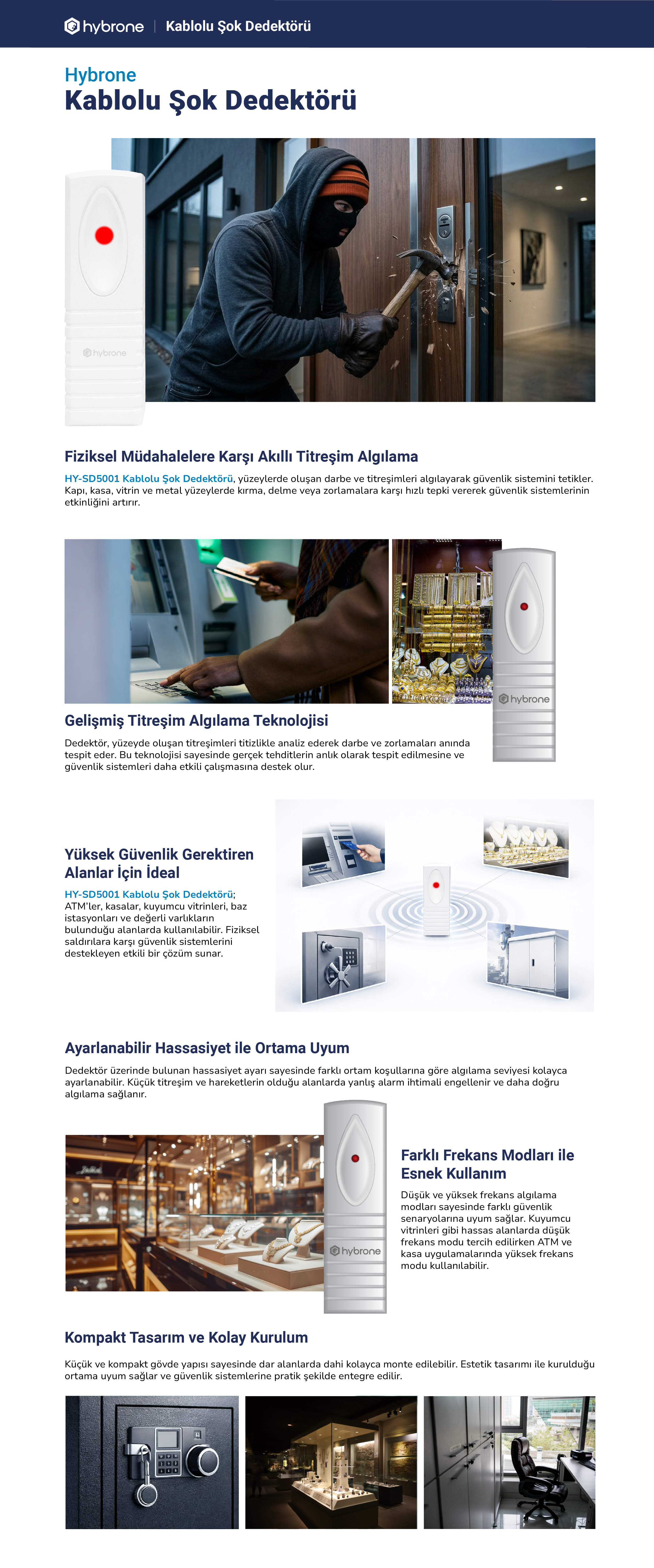 Hybrone Kablolu İç Ortam PIR