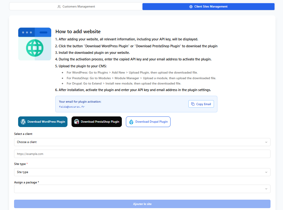 Intégration Rapide : Plugins natifs (WordPress, PrestaShop, Drupal)