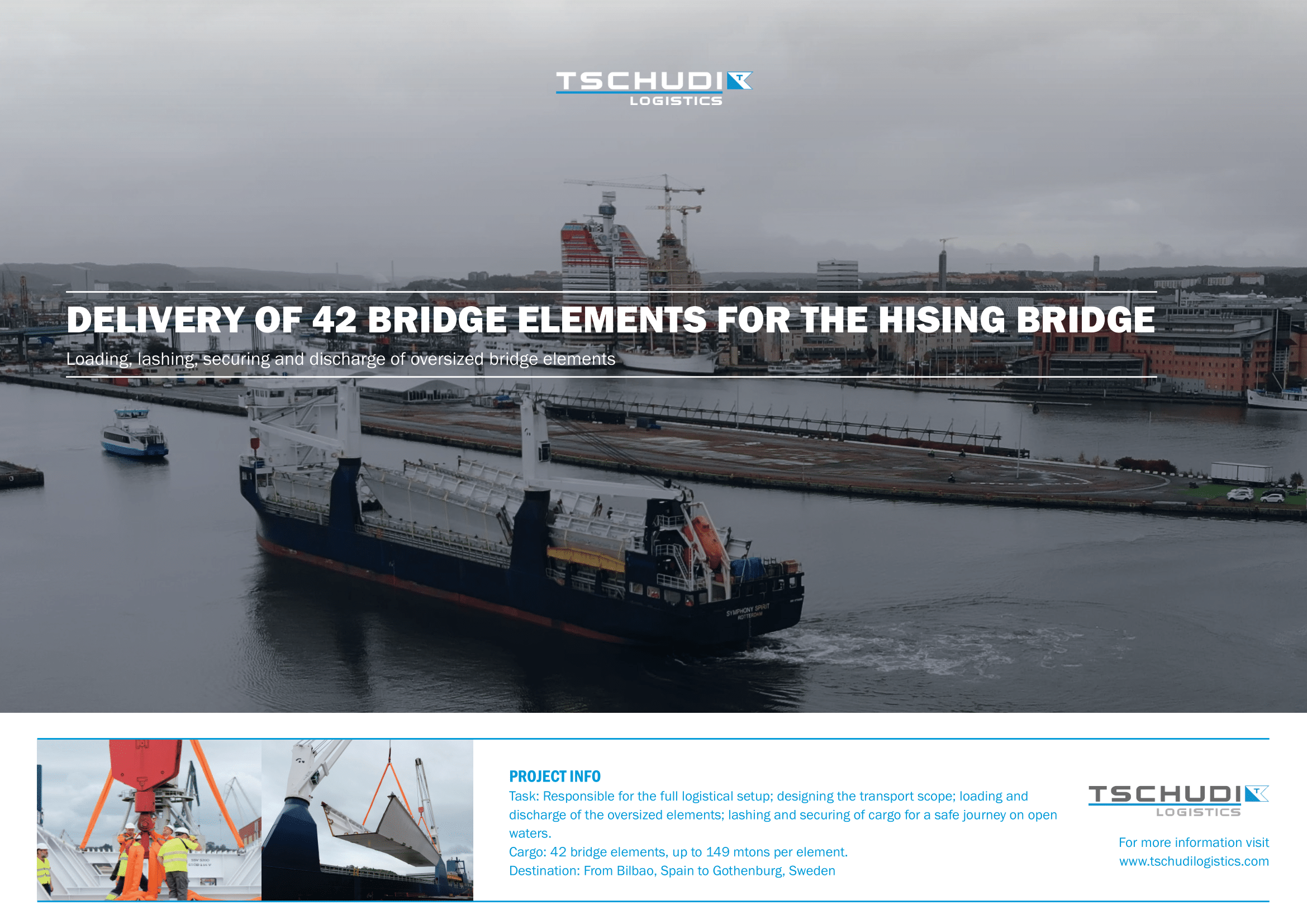 Delivery of 42 bridge elements up to 149 m tons each