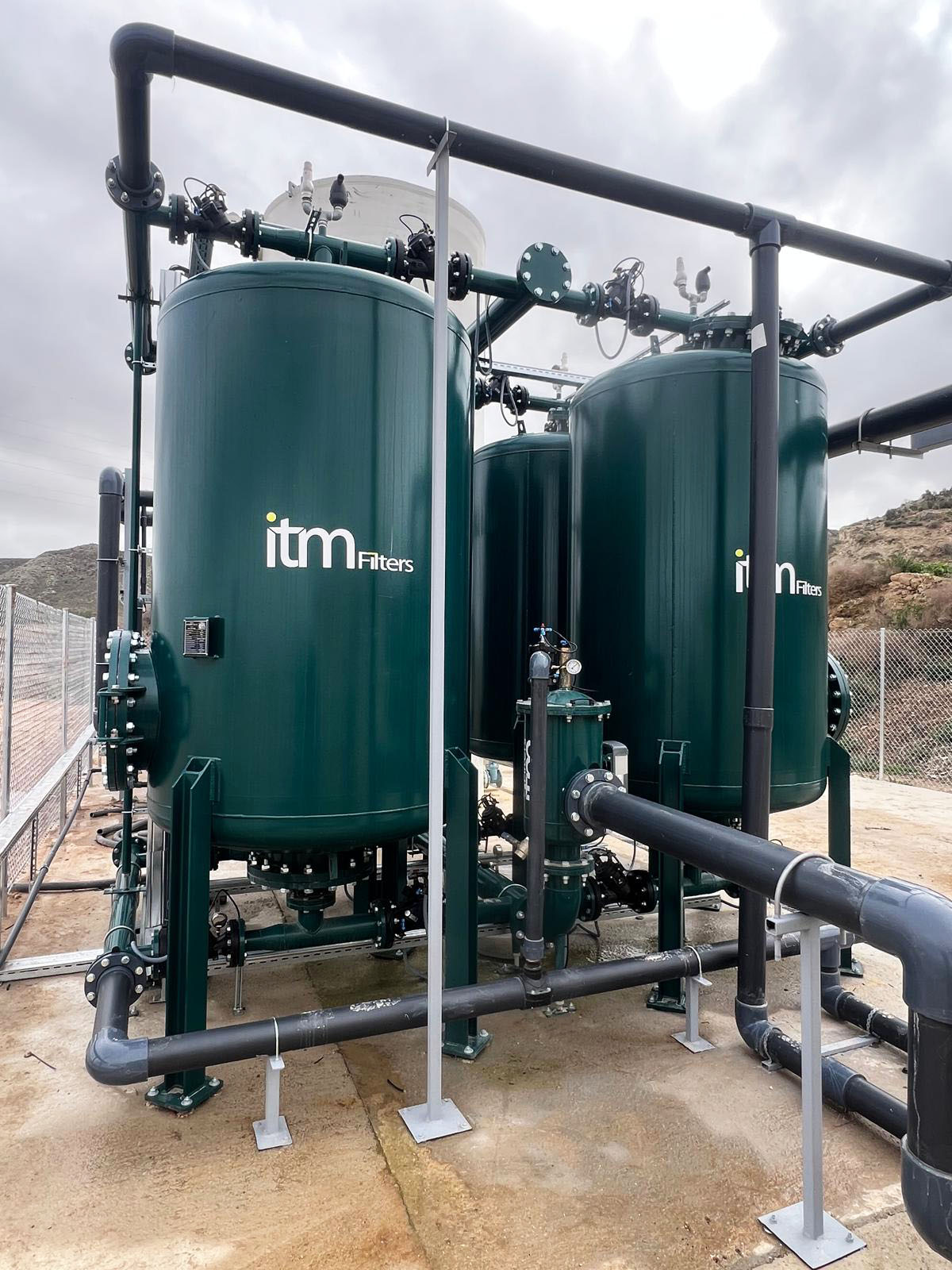 High-bed media filters for a cooling system