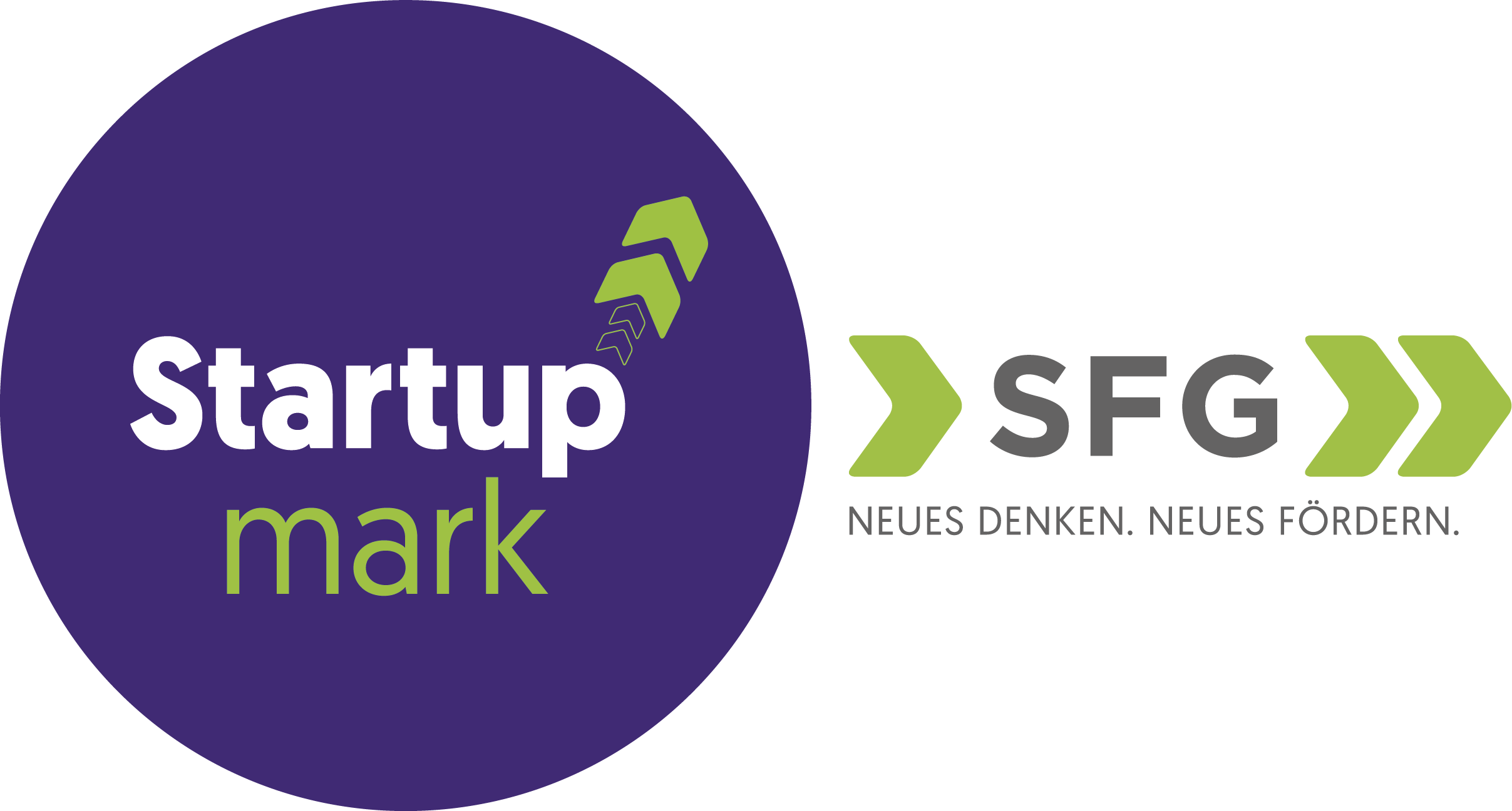 Logo Startupmark & SFG Neues Denken Neues Fördern
