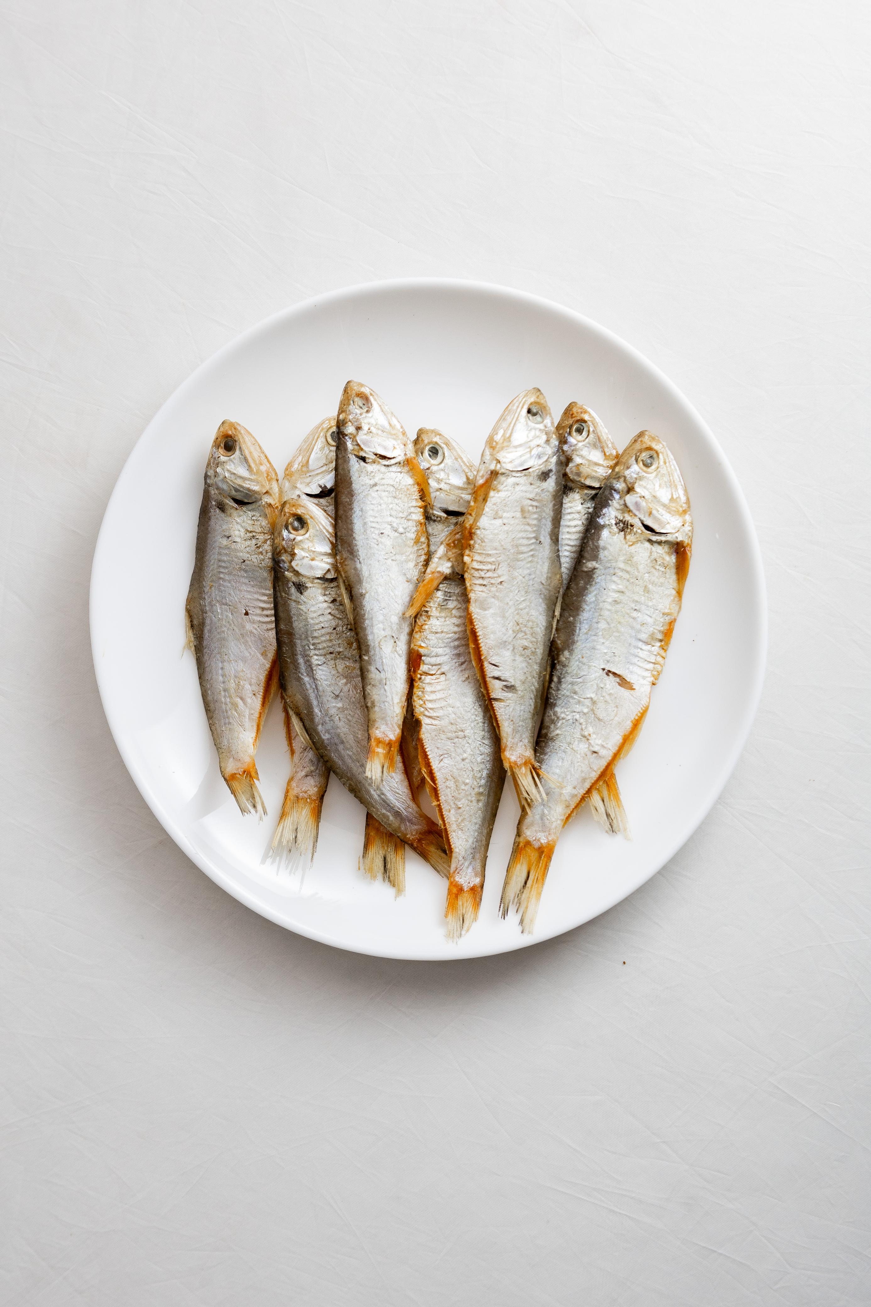 Peixes e frutos do mar secos