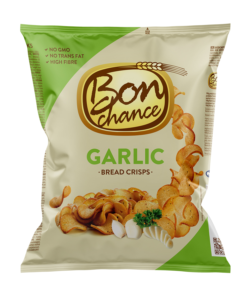 Bread crisps with garlic