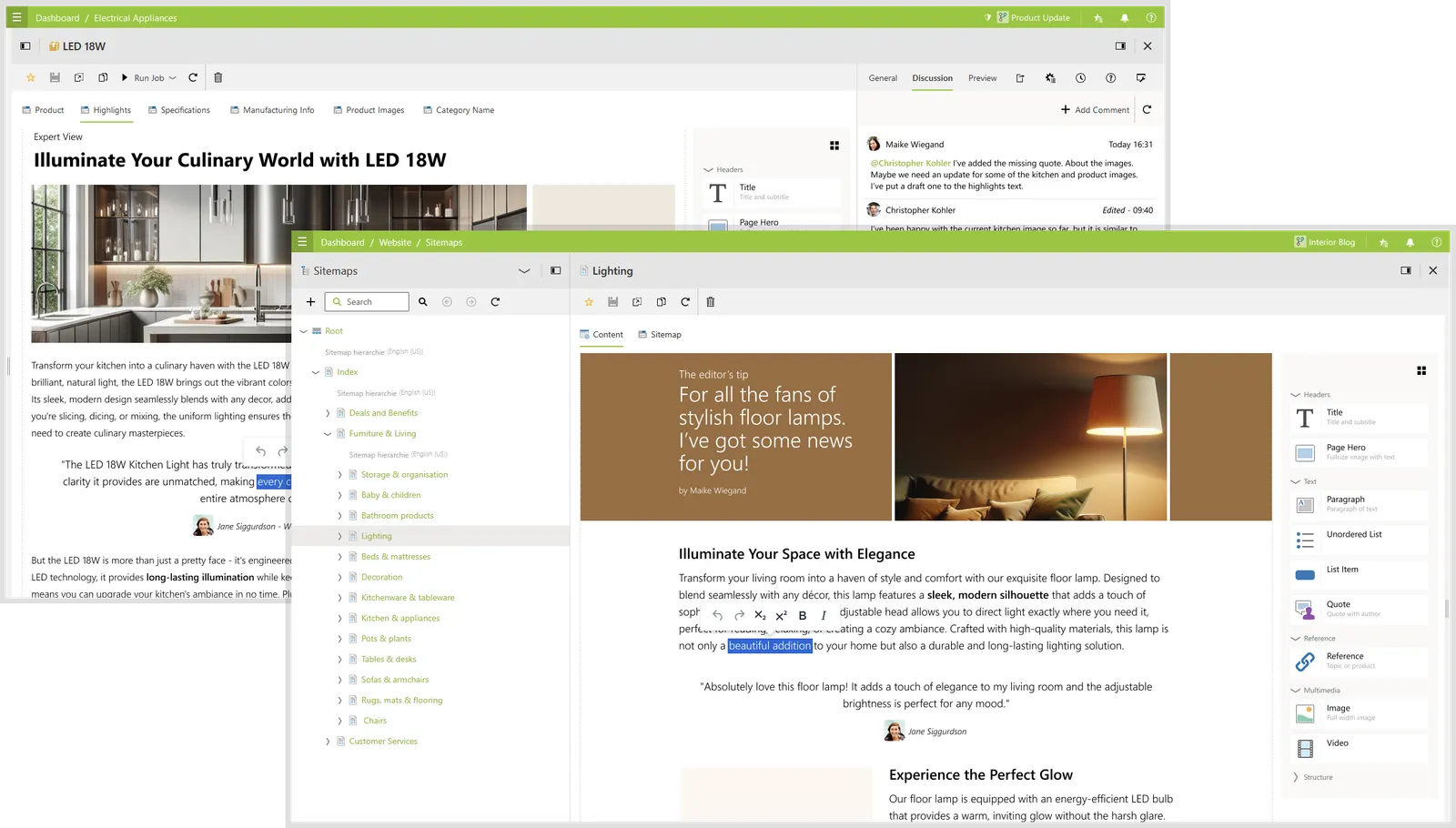 Screenshot NovaDB UI